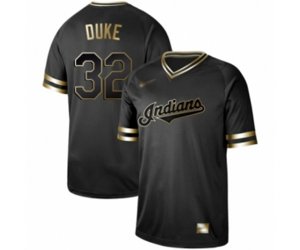 Cleveland Indians #32 Zach Duke Authentic Black Gold Fashion Baseball Jersey