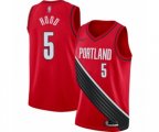 Portland Trail Blazers #5 Rodney Hood Swingman Red Finished Basketball Jersey - Statement Edition