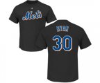 New York Mets #30 Nolan Ryan Replica Black Road Cool Base Baseball T-Shirt