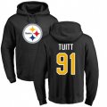 Pittsburgh Steelers #91 Stephon Tuitt Black Name & Number Logo Pullover Hoodie