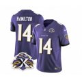 Baltimore Ravens #14 Kyle Hamilton Purple 2023 F.U.S.E Throwback Vapor Limited Stitched Jerse