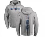 New England Patriots #54 Tedy Bruschi Ash Backer Pullover Hoodie