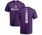Minnesota Vikings #4 Sean Mannion Purple Backer T-Shirt
