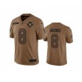 Las Vegas Raiders #8 Josh Jacobs 2023 Brown Salute To Service Limited Football Stitched Jersey