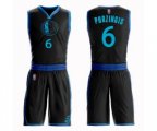 Dallas Mavericks #6 Kristaps Porzingis Authentic Black Basketball Suit Jersey - City Edition