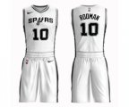 San Antonio Spurs #10 Dennis Rodman Swingman White Basketball Suit Jersey - Association Edition