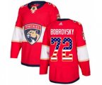 Florida Panthers #72 Sergei Bobrovsky Red Home USA Flag Stitched Hockey Jersey