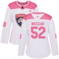 Women's Florida Panthers #52 MacKenzie Weegar Authentic White Pink Fashion NHL Jersey