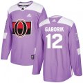 Ottawa Senators #12 Marian Gaborik Authentic Purple Fights Cancer Practice NHL Jersey