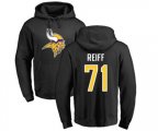 Minnesota Vikings #71 Riley Reiff Black Name & Number Logo Pullover Hoodie