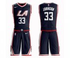Los Angeles Clippers #33 Wesley Johnson Swingman Navy Blue Basketball Suit Jersey - City Edition