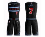 Chicago Bulls #7 Toni Kukoc Authentic Black Basketball Suit Jersey - City Edition