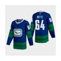 Vancouver Canucks #64 Tyler Motte 2020-21 Authentic Player Alternate Stitched Hockey Jersey Blue