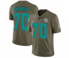 Miami Dolphins #70 Julie'n Davenport Limited Olive 2017 Salute to Service Football Jersey