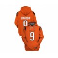 Cincinnati Bengals #9 Joe Burrow 2021 Orange Pullover Football Hoodie