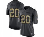 Detroit Lions #20 Barry Sanders Limited Black 2016 Salute to Service Football Jersey