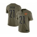 Washington Commanders #21 Sean Taylor 2022 Olive Salute To Service Limited Stitched Jersey