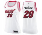 Women's Miami Heat #20 Justise Winslow Swingman White Pink Fashion Basketball Jersey