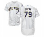 Milwaukee Brewers Trey Supak White Home Flex Base Authentic Collection Baseball Player Jersey