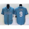 Carolina Panthers #9 Bryce Young Blue Cool Base Stitched Baseball Jersey