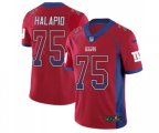 New York Giants #75 Jon Halapio Limited Red Rush Drift Fashion Football Jersey