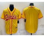 Kansas City Chiefs Blank Gold With Patch Cool Base Stitched Baseball Jersey