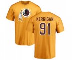Washington Redskins #91 Ryan Kerrigan Gold Name & Number Logo T-Shirt