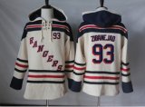 New York Rangers #93 Mika Zibanejad Cream Sawyer Hooded Sweatshirt Stitched NHL Jersey