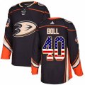 Anaheim Ducks #40 Jared Boll Authentic Black USA Flag Fashion NHL Jersey