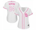 Women's St. Louis Cardinals #24 Whitey Herzog Replica White Fashion Cool Base Baseball Jersey