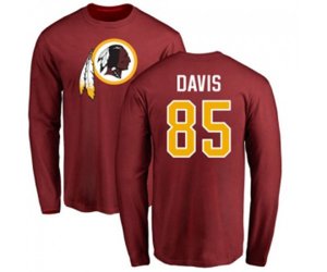 Washington Redskins #85 Vernon Davis Maroon Name & Number Logo Long Sleeve T-Shirt