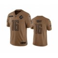 Detroit Lions #16 Jared Goff 2023 Brown Salute To Service Limited Football Stitched Jersey