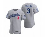 Los Angeles Dodgers Chris Taylor Gray 2020 World Series Champions Road Authentic Jersey