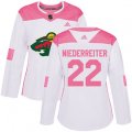 Women's Minnesota Wild #22 Nino Niederreiter Authentic White Pink Fashion NHL Jersey