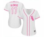 Women's Chicago White Sox #17 Yonder Alonso Replica White Fashion Cool Base Baseball Jersey