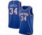New York Knicks #34 Charles Oakley Swingman Blue Basketball Jersey - Statement Edition