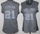 Women's San Antonio Spurs #21 Tim Duncan Swingman Grey Static Fashion Basketball Jersey