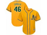 Oakland Athletics #46 Santiago Casilla Replica Gold Alternate 2 Cool Base MLB Jersey