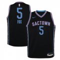 Sacramento Kings #5 De'Aaron Fox Nike Black 2020-21 Swingman Jersey