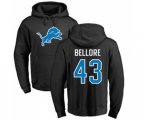 Detroit Lions #43 Nick Bellore Black Name & Number Logo Pullover Hoodie