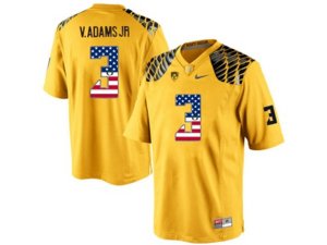 2016 US Flag Fashion Men\'s Oregon Ducks Vernon Adams Jr.#3 College Football Limited Jersey - Yellow