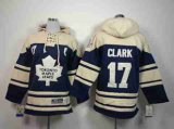 youth nhl jerseys toronto maple leafs #17 clark blue-cream[pullover hooded sweatshirt][patch C]