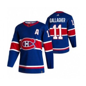 Montreal Canadiens #11 Brendan Gallagher Blue 2020-21 Reverse Retro Alternate Hockey Jersey
