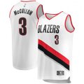 Portland Trail Blazers #3 C.J. McCollum Fanatics Branded White 2020-21 Fast Break Replica Jersey