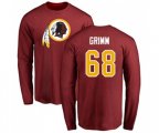 Washington Redskins #68 Russ Grimm Maroon Name & Number Logo Long Sleeve T-Shirt