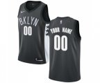 Brooklyn Nets Customized Authentic Gray Basketball Jersey Statement Edition