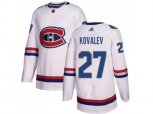 Montreal Canadiens #27 Alexei Kovalev White Authentic 2017 100 Classic Stitched NHL Jersey