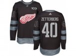 Detroit Red Wings #40 Henrik Zetterberg Black 1917-2017 100th Anniversary Stitched NHL Jersey