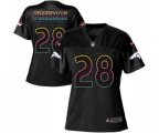 Women Denver Broncos #28 Royce Freeman Game Black Fashion Football Jersey