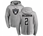 Oakland Raiders #2 AJ McCarron Ash Name & Number Logo Pullover Hoodie